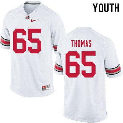 NCAA Ohio State Buckeyes Youth #65 Phillip Thomas White Nike Football College Jersey MPV6545JG